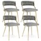 Gymax Velvet Dining Chairs Set of 4 Accent Upholstered Leisure Chairs w/ Gold Metal Legs